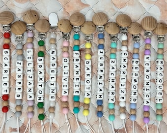 Personalised Dummy Clip, Dummy Chain, Pacifier Clip, Pacifier Chain - Handmade, Baby Gift, Baby Essentials