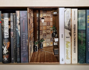 Booknook boekenkast decoratie steunstandaard woonkamer miniatuurwereld Nook boek