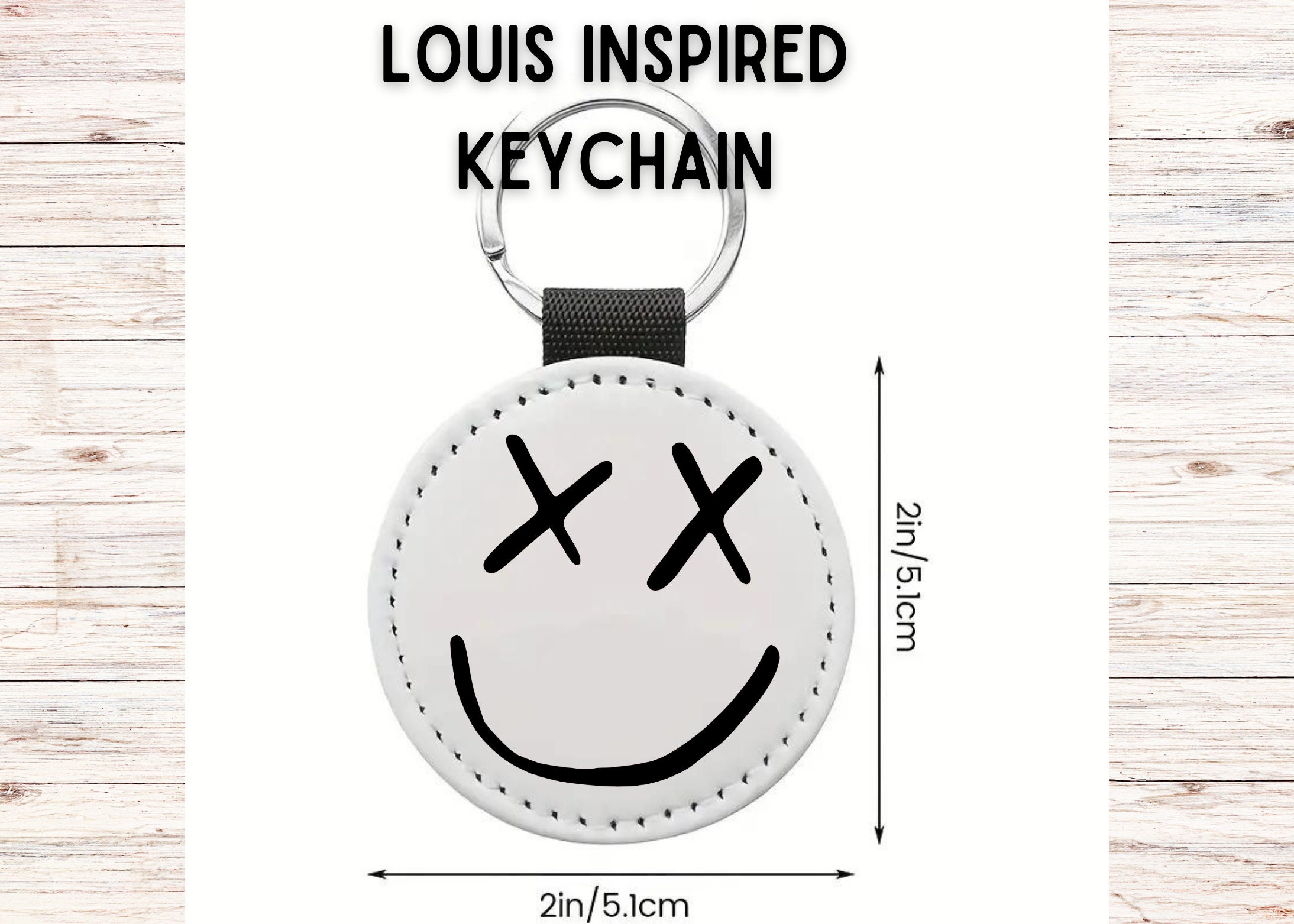 Louis Smiley Face Inspired Keychain One Direction Merch 