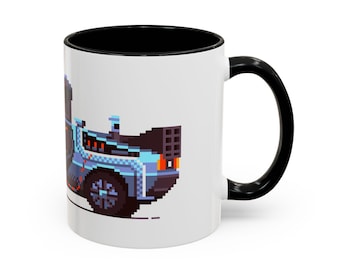 Pixel Art DeLorean Mug | Accent Coffee Mug