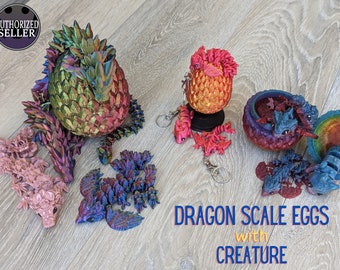 Dragon Scale Eggs with creature inside (Cinderwing3D original design)