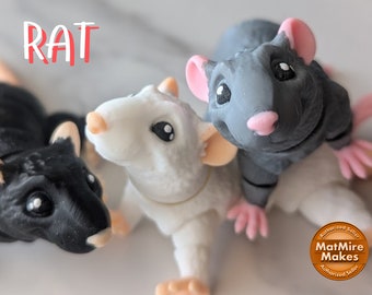 3D Printed Articulating Rat Fidget- Matmire Makes Design