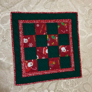 Christmas table decor, patchwork table runner, table topper, quilted,