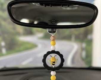 Joyería para coche con diseño de abeja • Creaciones hechas a mano • Accesorios para espejo retrovisor • Hecho a mano • Silicona de grado alimenticio • Accesorio para coche