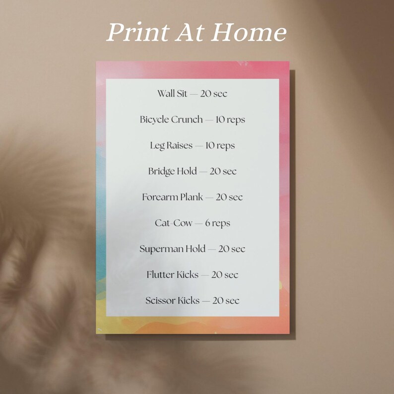 30 Beginner Core Workouts | Printable Fitness Routine PDF | Home ...