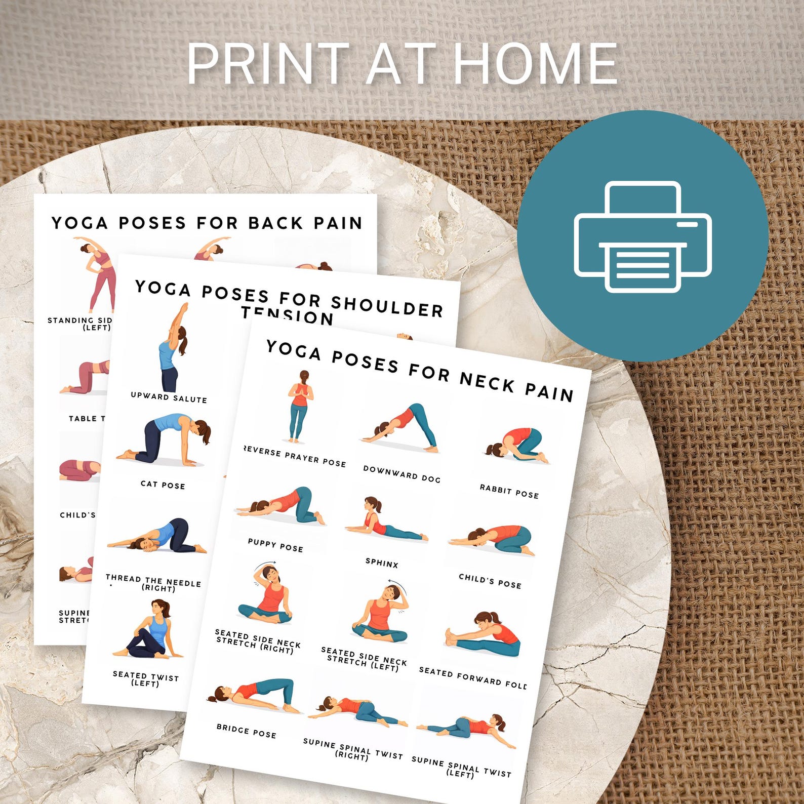 Yoga Poses PDF | 3 Yoga Sequences for Back Pain Relief, Neck Pain ...