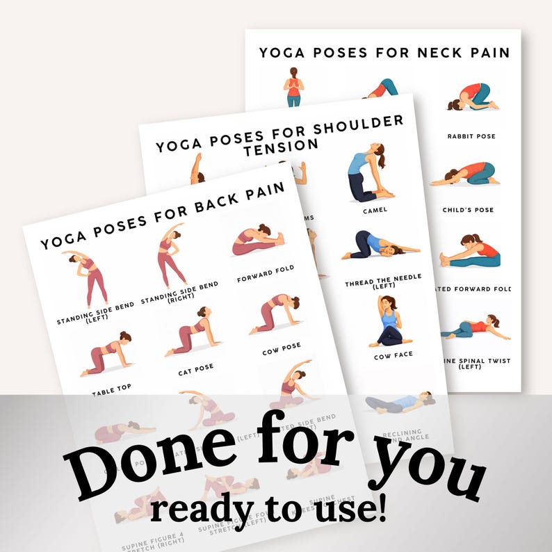 Yoga Poses PDF | 3 Yoga Sequences for Back Pain Relief, Neck Pain ...