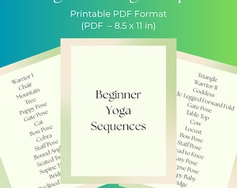 Anfänger Yoga Sequenzen Printable | 30 einfache Yoga-Flows für achtsame Bewegung, Flexibilität & Stressabbau | Yoga Lehrer Planer