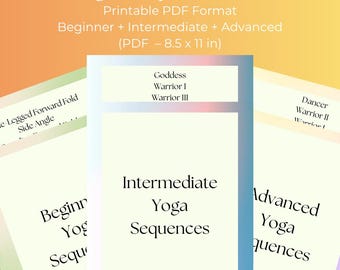 Yoga Sequence Bundle | 90 Yoga Sequences | Printable Yoga Planner & Stretching Routine | Yoga Flow (Instant Download PDF)