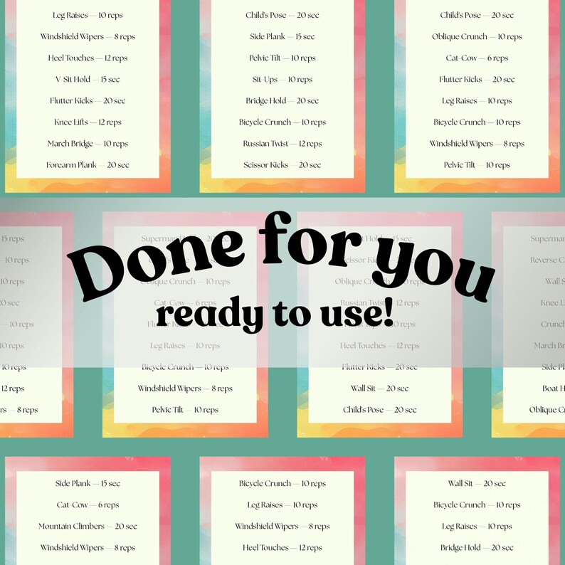30 Beginner Core Workouts | Printable Fitness Routine PDF | Home ...