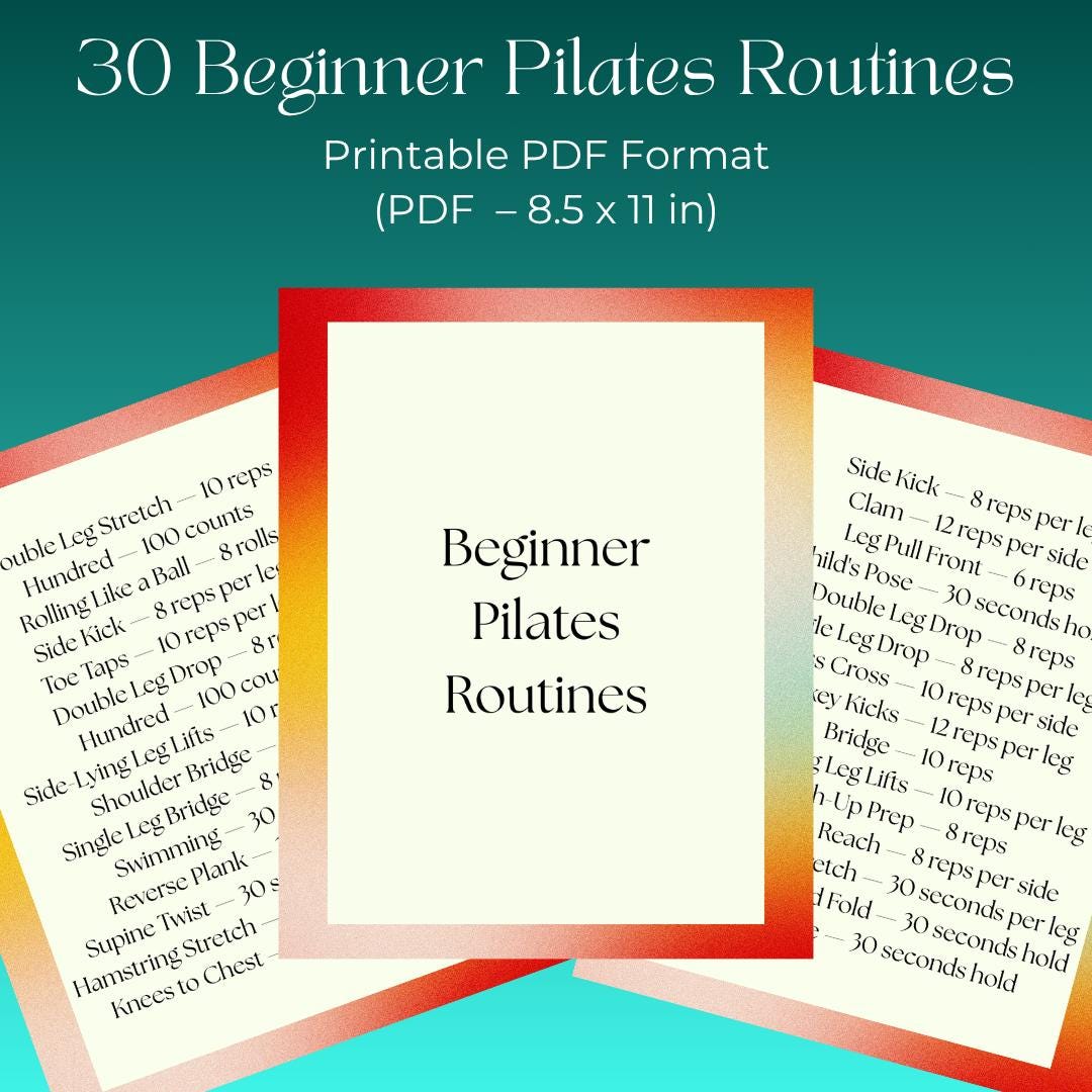 Core Word Routines Printable Beginner Pilates Routines | 30 Printable Workout Sheets for Core ...