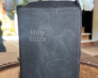 Small Vintage Black Self Pronouncing Edition Bible dated 1936