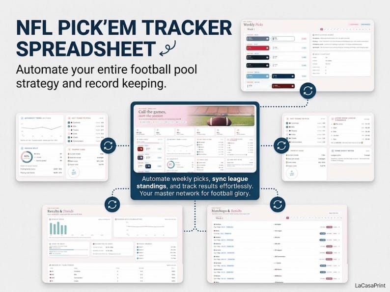 NFL Pickem Pool Tracker HTML Planner Web App | Wekelijkse ...