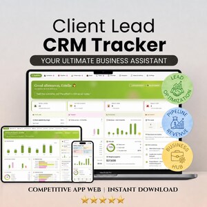 CRM-Web-App zur Kunden-Lead-Verfolgung für Freelancer und Kleinunternehmen | Vertriebspipeline, Deal-Tracker, Follow-up-Tracker | Sofort-Download