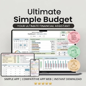 Ultimate Budget Planner Budget Tracker Monthly Annual Finance Dashboard Savings Bills Debt Personal Finance HTML Web App