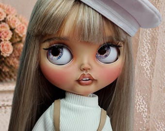 OOAK Custom Blythe Doll – Open Mouth with Teeth, Hand-Carved Face, Premium Scalp Hair, Collectible Art Doll