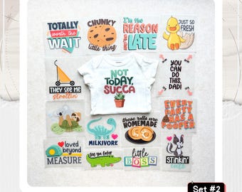 Funny Baby Shower Iron-On Transfers – Gender Neutral -- Transfers Only -- Set #2