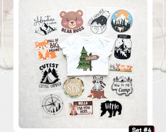 15 Woodland Baby Shower Iron-Ons -- Transfers Only -- DIY Bodysuit Decorating Station -- Set #4