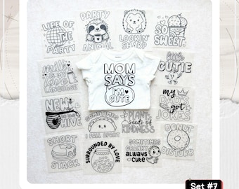 Baby Shower Iron-On Transfers: Gender Neutral Activity Kit (Set #7)