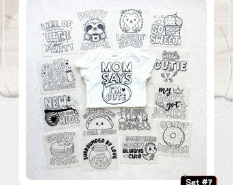 Baby Shower Iron-On Transfers: Gender Neutral Activity Kit (Set #7)