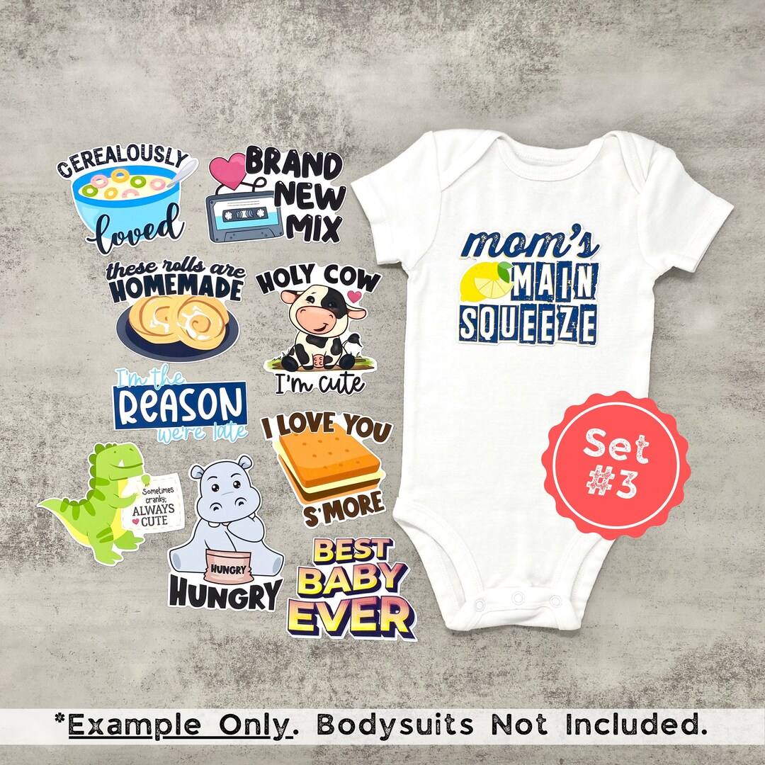 Funny Baby Shower Ironons 10 Gender Neutral Baby Shower Ironon Transfers Baby Shower Set 3 Etsy