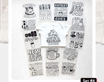Baby Shower Iron-Ons – 15 Gender Neutral Transfers -- Iron-Ons Only -- Set #8