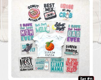 Gender Neutral Baby Shower Iron-On TransfersvOnly : Bodysuit Decorating Station -- Set #11