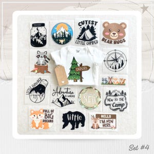 Woodland Baby Shower Iron-Ons -- 15 Woodland Theme Iron-On Transfers - Baby Shower Set #4