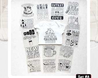 Baby Shower Iron-Ons – 15 Gender Neutral Transfers -- Iron-Ons Only -- Set #8