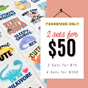 Baby Shower Iron-Ons -- Bundle Deal -- Mix & Match Baby Shower Sets -- Pick Any 2 Sets - No Bodysuits (Includes 30 Iron-On Transfers)