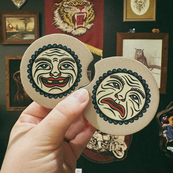 ハードカバー2006年オリジナル版tattoo icons victionary Bert Grimm Sun and Moon Tattoo Flash Car Coaster Set of Two - Etsy