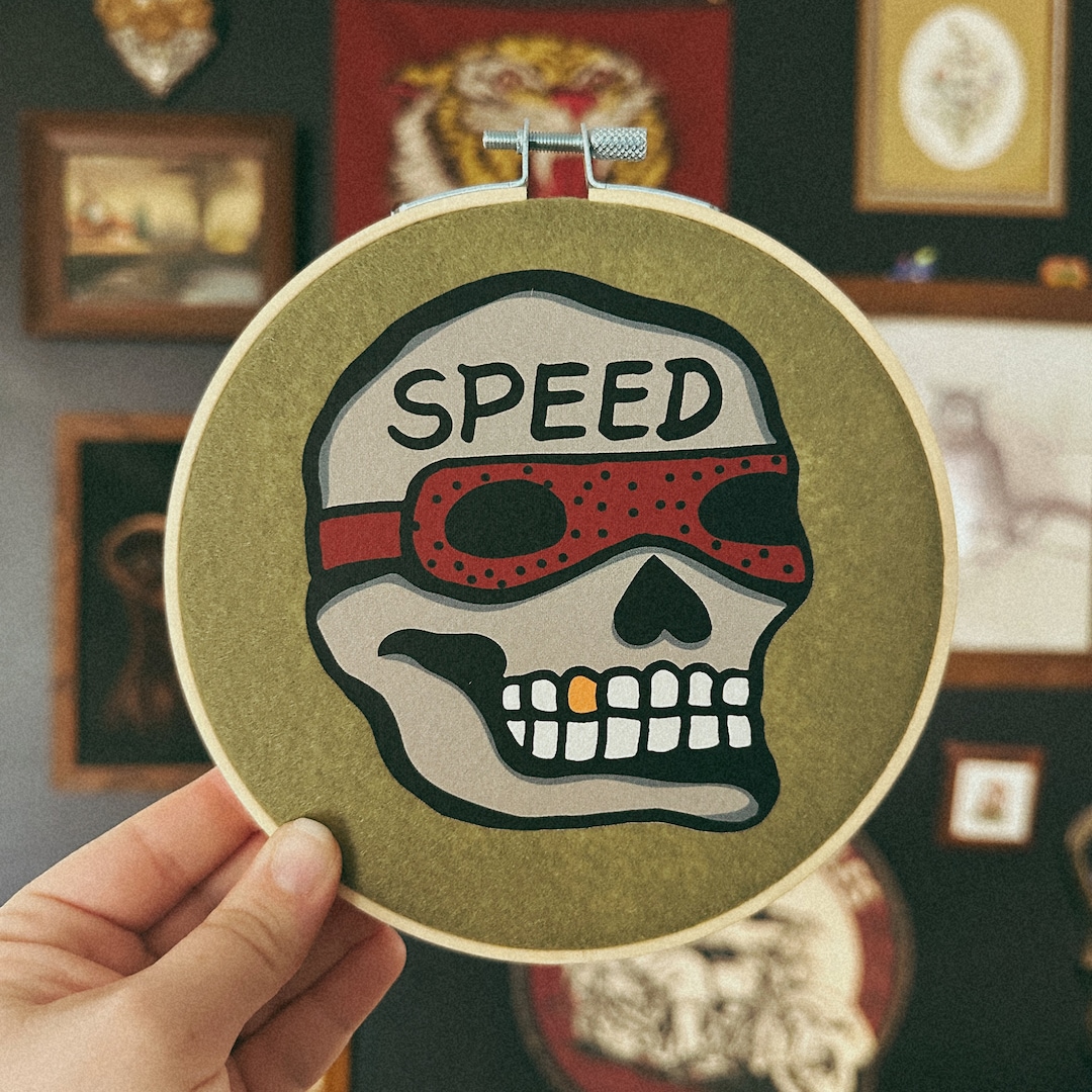 Speed Skull Wall Hanging - Etsy
