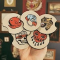 Tattoo Flash Car Coaster Set Of Two