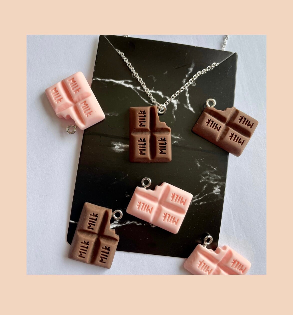 Cute Chocolate Bars Charms, Kawaii Polymer Clay Chocolate Charm, Miniature  Cute Food Charm, Kawaii Best Friends Charm Gift, Cute Fake Food 