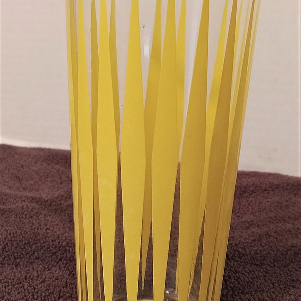 Mid Century Modern Yellow Diamond Glass