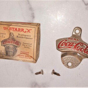 Vintage STARR-X Beba Coca Cola  Wall Mounted Bottle Opener With Box