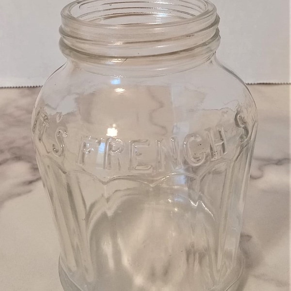 Vintage- Its French's (Mustard) Glass Jar Marked Feb-23-1915