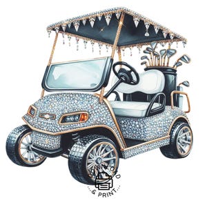 Golf Cart Clipart, Silver Golf Cart Girl Clipart Nursery Golfer PNG Commercial Use Silver Cart, Cars Golf Cart PNG Illustration Golf Club