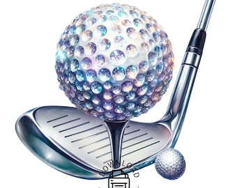GOLF Clipart, Golf Club Png, Watercolor Golf Club Clipart, Golf png, White Golf Ball Club and Tee, Golf Sublimation, Golf Clipart, Golf Tee
