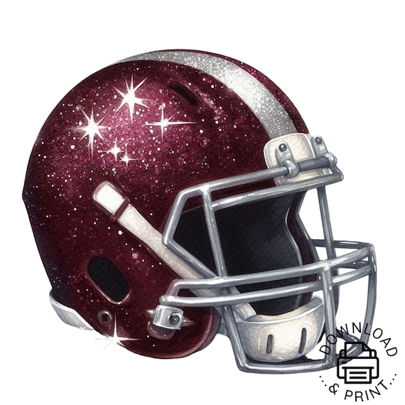 burghandy football helmet Watercolor Football Helmet PNG Clipart – Maroon Sublimation (digital  Download)