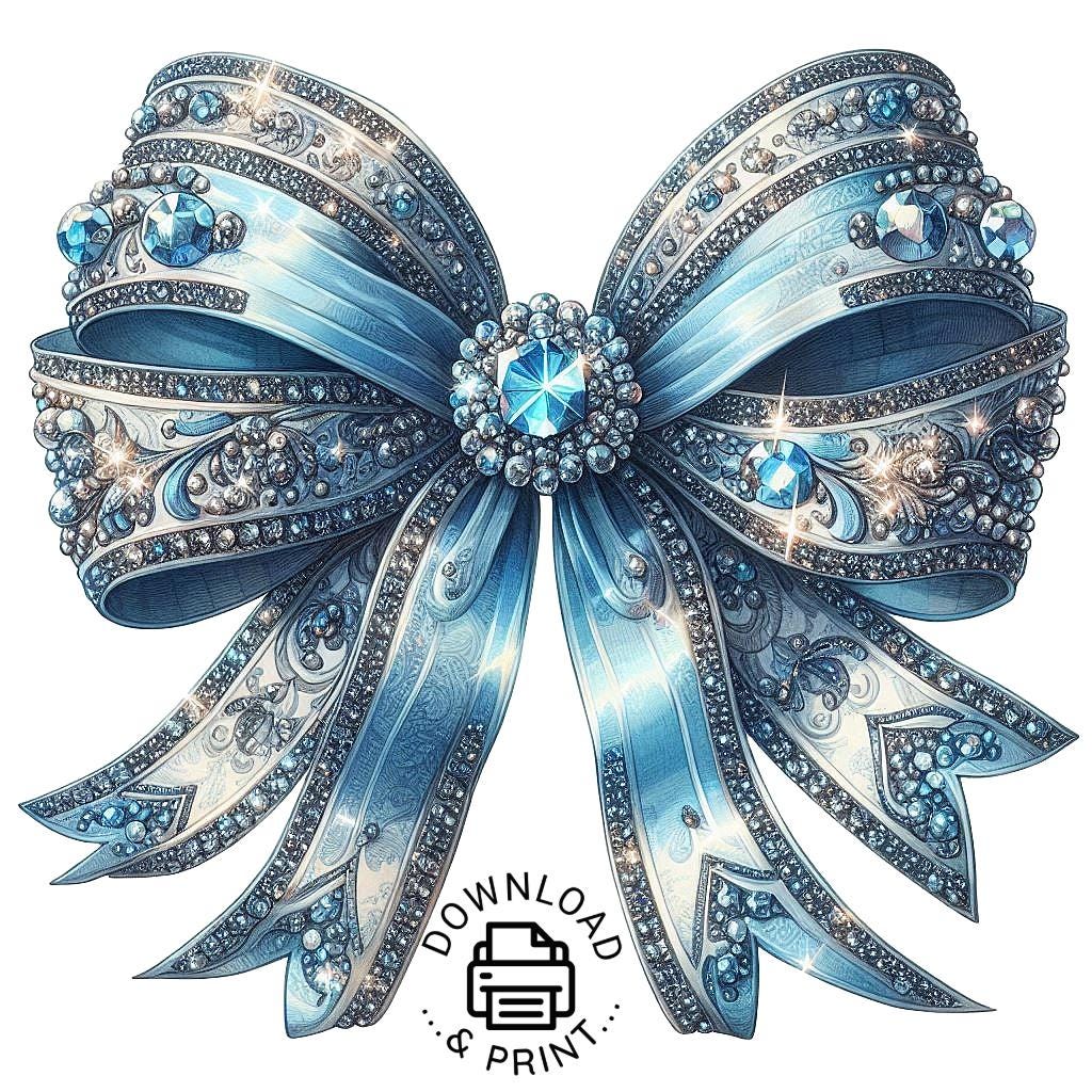 Blue Coquette Bow PNG Clipart, Watercolor Ribbon (digital Download) - Etsy
