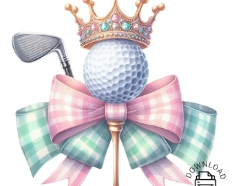 GOLF QUEEN, Golf Png, Watercolor Pastel Golf Clipart, Golfing png, Golf Ball and Tee, Golf Mom Shirt, Golf Mom, Golf Mom T-Shirts, Golf Mom
