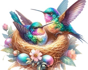 Bunte Kolibri Clipart, Aquarell Kristall Kolibri Clipart PNG, Kristall Clipart, Aquarell Kolibri Png, kommerzielle Nutzung,