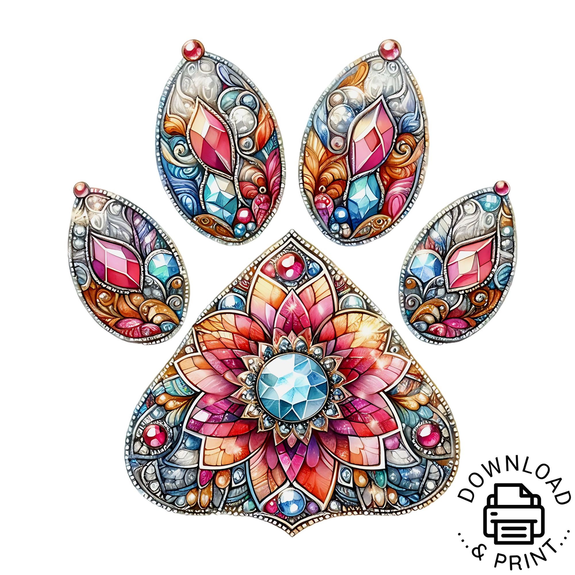 Mandala Pattern Paw Watercolor Mandala Pattern Paw PNG Mandala Pattern ...