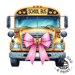 School Bus Clipart, Cute School Clipart PNG Transparent Background Instant Download
