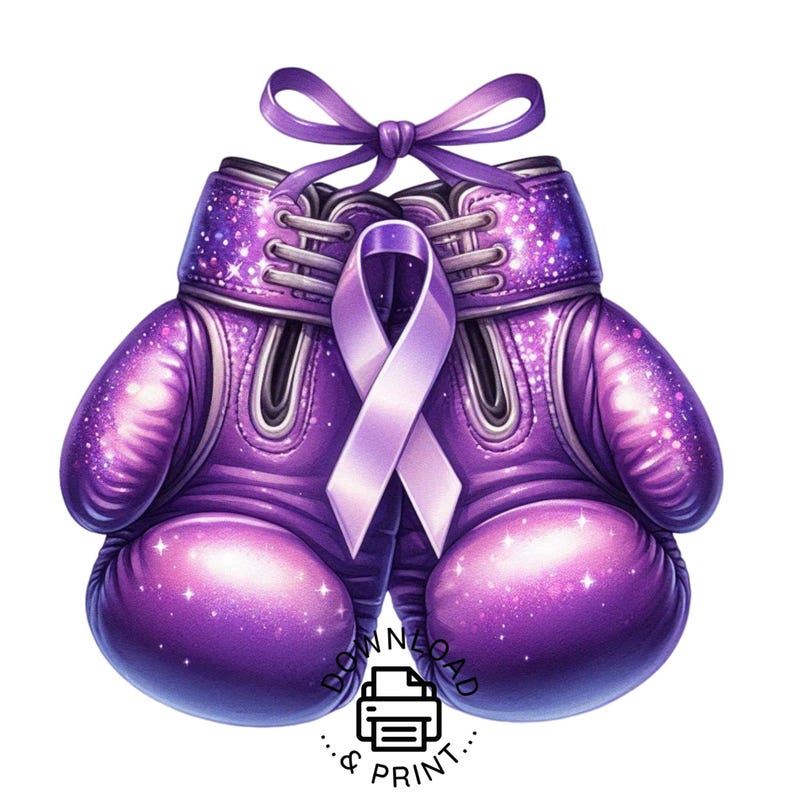 Purple Boxing Gloves, Cancer Awareness Ribbon PNG Clipart (digital ...