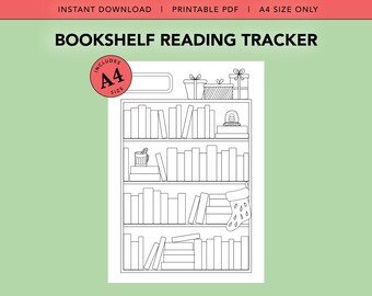 Bookshelf Tracker Reading Log - Books To Read - Holiday Christmas Winter Presents Seasonal - Printable/Digital Download PDF - A4 - 62 Spaces