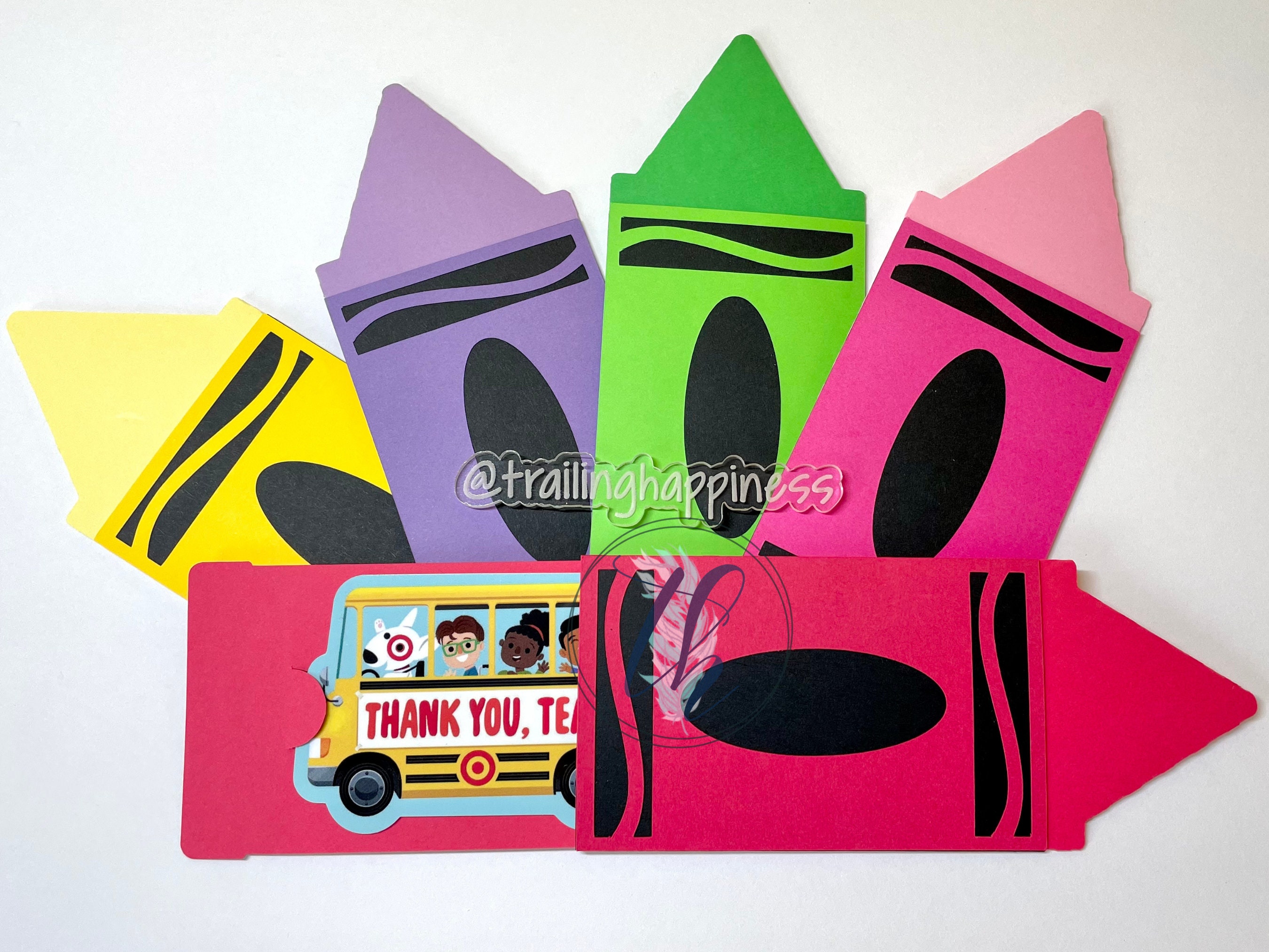 Crayon Gift Card Holder, Teacher Appreciation Gift Card Holder, Teacher