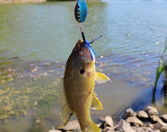 Blue Bandit Rooster Tail Fishing Lure for Panfish (#8 Treble Hook)