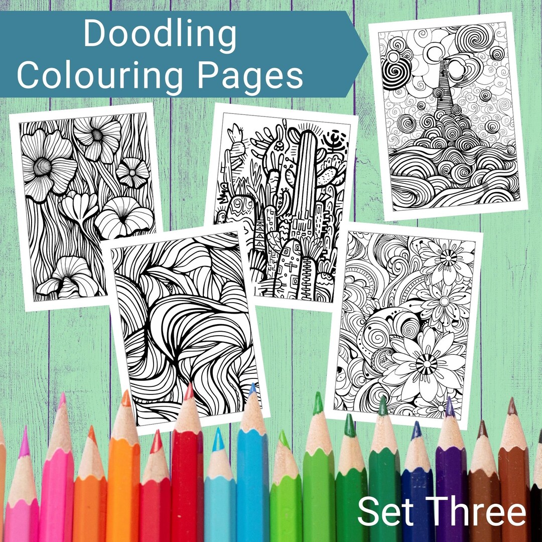 Printable Colouring Pages, Instant Download, Print and Colour, Doodle ...